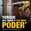 DEWALT Parafusadeira e Furaderia de Impacto de 1/2 Pol. (13mm) a Bateria 20V MAX* Litio-Ion sem Fio