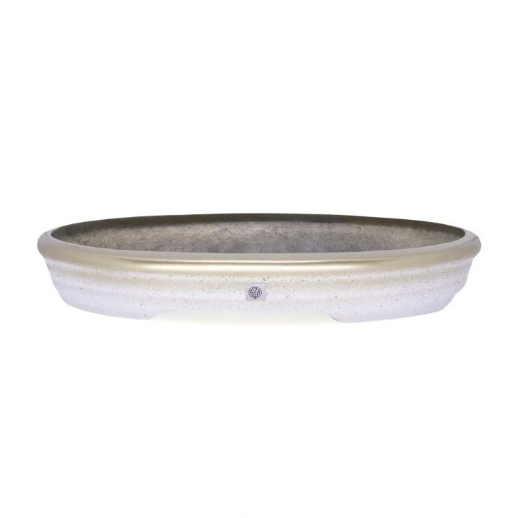 Vaso Bacia Decorativo Osaka Branco Gold Viatnamita P 7x46x35 cm - D'Rossi