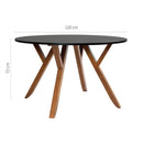 Mesa de Jantar Redonda Ipiranga Madeira Maciça Amêndoa e Preta