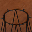 Mesa de Jantar Redonda Linhas Amêndoa e Preta 120 cm