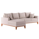 Sofá 4 Lugares Beny Com Chaise Esquerdo Linho Cru
