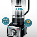Liquidificador Turbo Preto/Inox 1000W 12 Velocidades Mondial 110V
