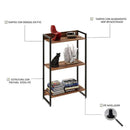 Estante Livreiro Multiuso Dynamica Industrial 60cm 3 Prateleiras C08 Nogal - Mpozenato