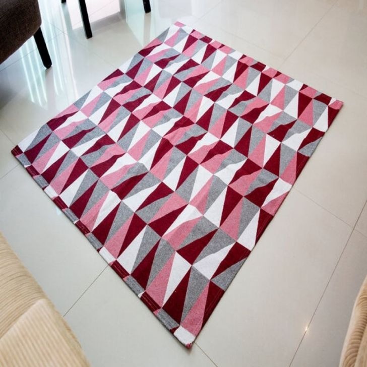 Tapete Sala Antiderrapante - 3,00x1,40mts - Retângulo Vermelho