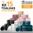 Kit 15 Toalhas Super Banhão de Alta Maciez + 5 Toalhas de Rosto de Brinde
