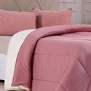Coberdrom Duetto King Malha 100% Algodão Sherpa 240x260cm Rosê Smoke