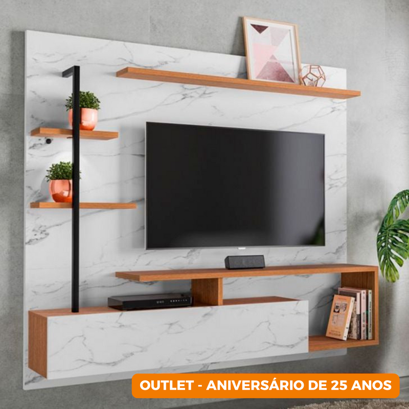 Painel para TV até 58 Polegadas Maragogi Cinza e Marrom