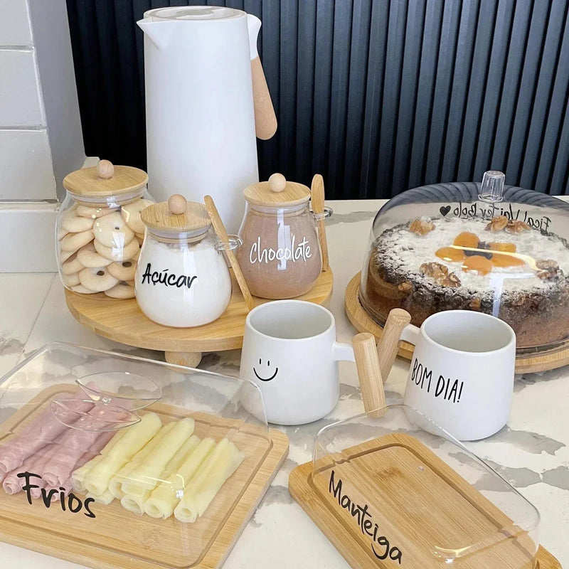 Kit Completo Mesa Posta em Bambu Premium com Garrafa de Brinde