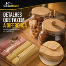 (V2) Kit Completo Mesa Posta em Bambu Premium com Garrafa de Brinde